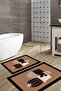 Digital Printed Washable and Non-Slip Based Cactus Patterned Bath Mat Toilet Set - 4
