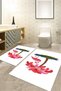 Digital Printed Washable and Non-Slip Based Palm Model Bath Mat Toilet Set - 7