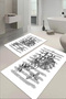 Digital Printed Washable and Non-Slip Floral Butterfly Figured Bath Mat Toilet Set - 3