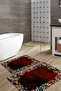 Digital Printed Washable and Non-Slip Based Floral Model Bath Mat Toilet Set - 4