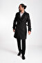 Karan Men's Regular Fit Double-Breasted Long Trench Coat with Closure Belt and Epaulettes