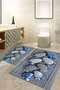 Digital Printed Washable and Non-Slip Based Footprint Patterned Bath Mat Toilet Set - 7