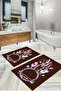 Digital Printed Washable and Non-Slip Based Colorful Bird Feather Model Bath Mat Toilet Set - 5