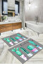 Digital Printed Colorful Cactus Model Bath Mat Toilet Set with Washable and Non-Slip Base - 5