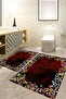 Digital Printed Washable and Non-Slip Based Floral Model Bath Mat Toilet Set - 6