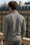 Men's Zippered Basic Gray Loose Fleece - 5