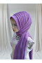 Lilac Color Stretchy Fabric Single Ready-Made Veil Ready-Made Shawl Ready-Made Turban - 4