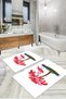 Digital Printed Washable and Non-Slip Based Palm Model Bath Mat Toilet Set - 6