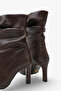 Malira Women's Ruched Detail Pointed Toe Heeled Boots Brown - 3