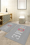 Digital Printed Washable and Non-Slip Based Floral Home Written Bath Mat Toilet Set - 6
