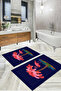 Digital Printed Washable and Non-Slip Based Palm Model Bath Mat Toilet Set - 5