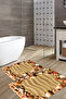 Digital Printed Washable and Non-Slip Based Colorful Stone Patterned Bath Mat Toilet Set - 4