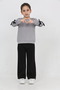Girl's 3 Thread Ş Fleece-Lined Basic Sweatshirt with Ribbon Detail - Loose Fit Palazzo Tracksuit Set