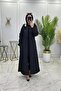 Derya Winter Parka Coat Bondit Fabric Women's Black Zippered Coat with Removable Hood