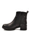 Black Genuine Leather Zippered Fleece Women's Heeled Boots 4663-1 Z - 4
