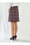 High Waist Chanel Woven Fabric Knee-Length Colorful Hawkshawn Patterned A-Line Skirt - 5