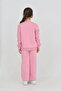 Girl's 3 Thread Ş Fleece-Lined Basic Sweatshirt with Ribbon Detail - Loose Fit Palazzo Tracksuit Set - 5