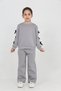 Girl's 3 Thread Ş Fleece-Lined Basic Sweatshirt with Ribbon Detail - Loose Fit Palazzo Tracksuit Set - 2
