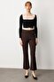 Bead Detailed Flared Women's Trousers 1083