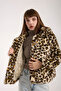 Leopard Patterned Fur Coat