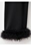 Thin Knit Fabric Feather Detailed Capri Pants - 7