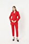 Double Fabric Stone Detailed Sleeve and Leg Ankle Women's Suit
