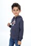 Füme Boys' Relax Fit Hooded Pocket Lightweight Drop Shoulder Printed Sweatshirt - 2 Thread - 2
