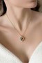 Steel 22K Ocean Heart Stone Necklace 45 cm |   Gold Color Non Tarnish Jewelry Women Steel Necklace - 3