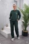 Round Neck Beaded Heart Figured Single Jersey Casual Sports Set - 4