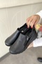 Genuine Leather Black Padded Heel Orthopedic Women's Shoes Tmd202528 - 6