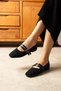 Gracy Women's Suede Buckle Ballerina Square Toe Elegant Flat Sole Casual Shoes - 4
