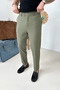 Men's Regular-Fit Premium Quality Old Money Fabric Trousers Khaki - 5