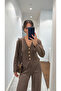 GOLD BUTTON DETAIL TROUSERS SET - 4