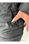 Men's Black Puffer Long Waist Coat with Six Pockets and Zipper - 6