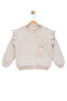 Girl's Sweatshirt Fleece-Lined Fabric Gray Long Sleeve Floral Pattern Children's Sweat - 2