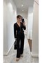 Gold Button Detail Pants Suit (Slim Fit, Choose 1 or 2 Sizes Larger for a Better Fit.)