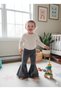 Eid Girls' French Velvet Wide Drapey Flared Leggings Ohlala Gray - 2