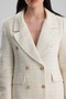 Women's Gold Buttoned Double-Breasted Tweed Jacket - 2