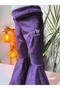 Eid Girl Child French Velvet Wide Drapey Flared Leggings Girlpower Purple - 4