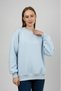 Women's Basic Cotton Fleece Lined Crew Neck Sweatshirt Blue - 3