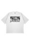Unisex Oversize Striped Mountain Text Printed Boxy Fit Thick Fabric (240Gsm) T-Shirt