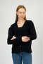 Women's V-Neck Knitted Knitwear Front Buttoned Short Cardigan Black - 4