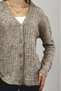 Women's V-Neck Knitted Knitwear Front Buttoned Short Cardigan Stone - 8
