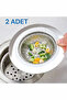 2 Pieces Stainless Steel Sink Strainer 7 cm (Metallic)