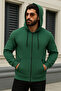 Men's Winter Oversized Green Zippered Sweatshirt