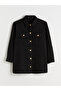 Lcw Modest Women's Black Textured Shirt Tunic - 5