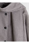 Mg Trend'En Lcw Waikiki Gray Crew Neck Scarf Women's Cashmere Coat - 8