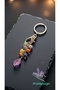 Natural Stone Chakra Keychain Stainless Steel Chain, 8mm Stone - 2