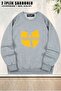 Unisex Wu Tang Classic Logo Rap Hiphop Printed Oversized Crew Neck Sweatshirt