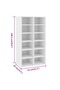 Shoe Rack White 54x34x100.5 cm Engineered Wood - 3